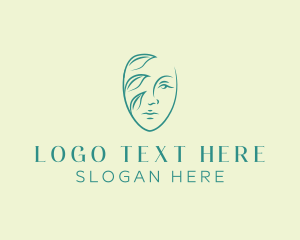 Organic Leaf Face logo