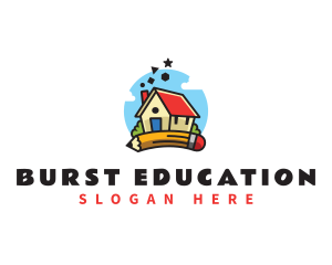 Educational Kindergarten Pencil logo design