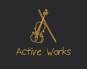 Golden Violin Cello logo design