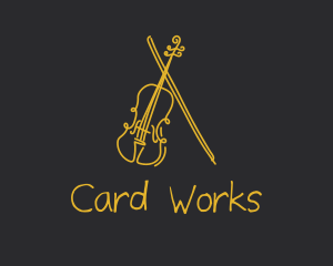 Golden Violin Cello logo design