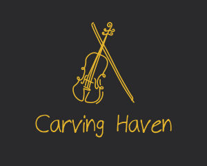 Golden Violin Cello logo design