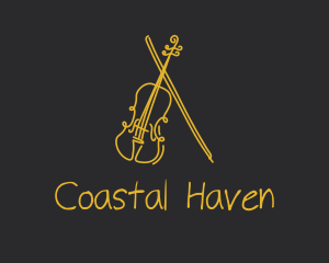 Golden Violin Cello logo design