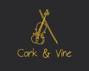 Golden Violin Cello logo design