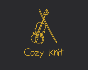 Golden Violin Cello logo design