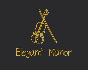 Golden Violin Cello logo design