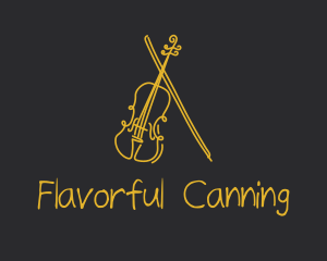 Golden Violin Cello logo design