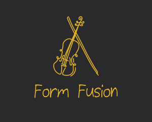 Golden Violin Cello logo design