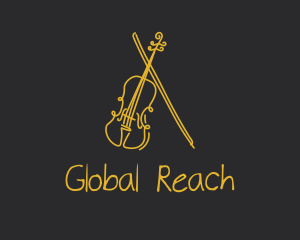 Golden Violin Cello logo design