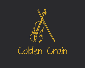 Golden Violin Cello logo design