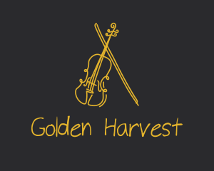 Golden Violin Cello logo design