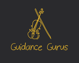 Golden Violin Cello logo design