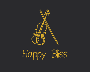 Golden Violin Cello logo design