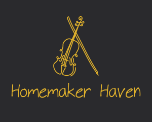 Golden Violin Cello logo design