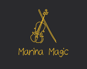 Golden Violin Cello logo design