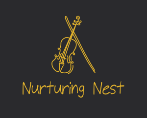 Golden Violin Cello logo design