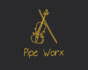 Golden Violin Cello logo design