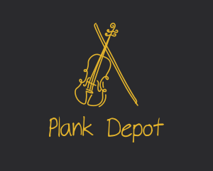 Golden Violin Cello logo design