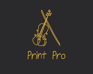 Golden Violin Cello logo design