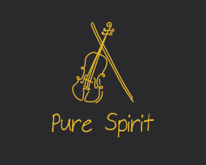 Golden Violin Cello logo design