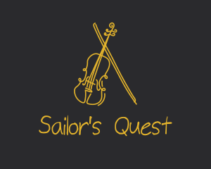 Golden Violin Cello logo design