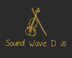 Golden Violin Cello logo design