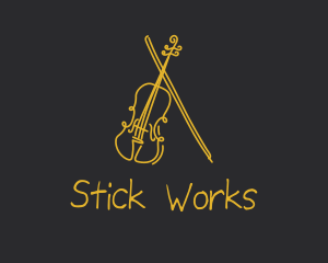 Golden Violin Cello logo design