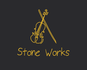 Golden Violin Cello logo design