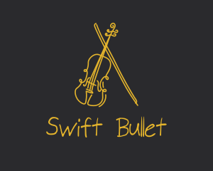 Golden Violin Cello logo design