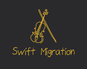 Golden Violin Cello logo design