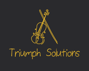 Golden Violin Cello logo design