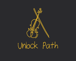 Golden Violin Cello logo design