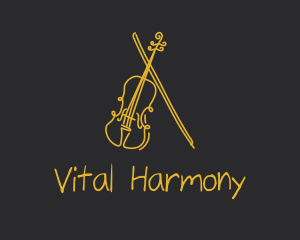 Golden Violin Cello logo design