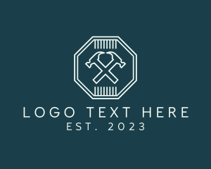 Hammer Builder Octagon logo design