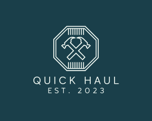 Hammer Builder Octagon logo design