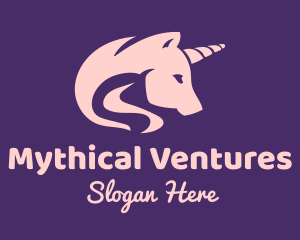 Pink Unicorn Horse logo design