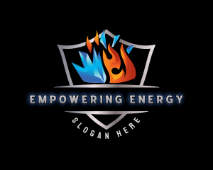 Fire Ice HVAC logo design