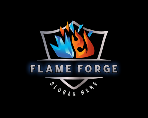 Fire Ice HVAC logo design