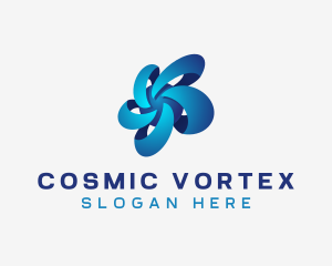 Digital Cyber Floral Vortex logo design