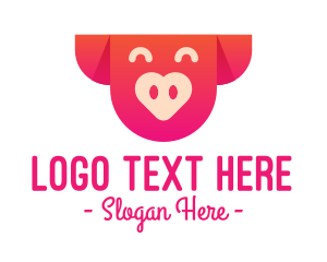 Happy Pig Love Heart logo