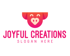 Happy Pig Love Heart logo