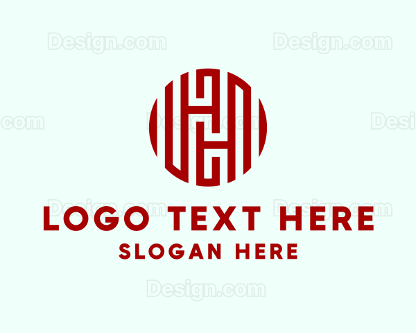 Maze Pattern Letter H Logo