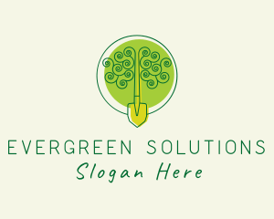 Garden Shovel Tree  logo design