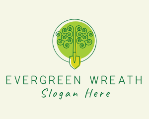 Garden Shovel Tree  logo design