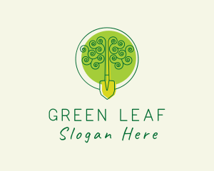 Garden Shovel Tree  logo design