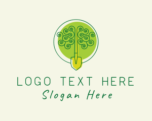 Evergreen - Garden Shovel Tree logo design