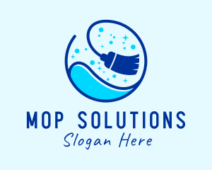 Cleaning Mop Sanitation logo design