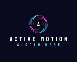 Tech Ai Spiral Motion logo design