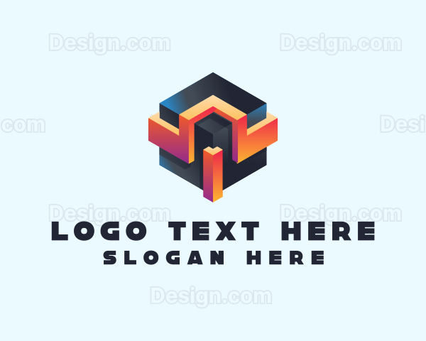 3D Futuristic Technology Cube Logo