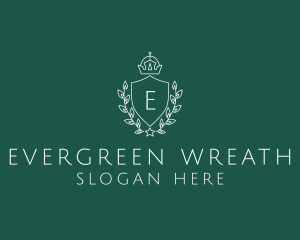 Royal Wreath Crown Shield logo design