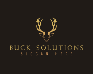 Deer Buck Antler logo design